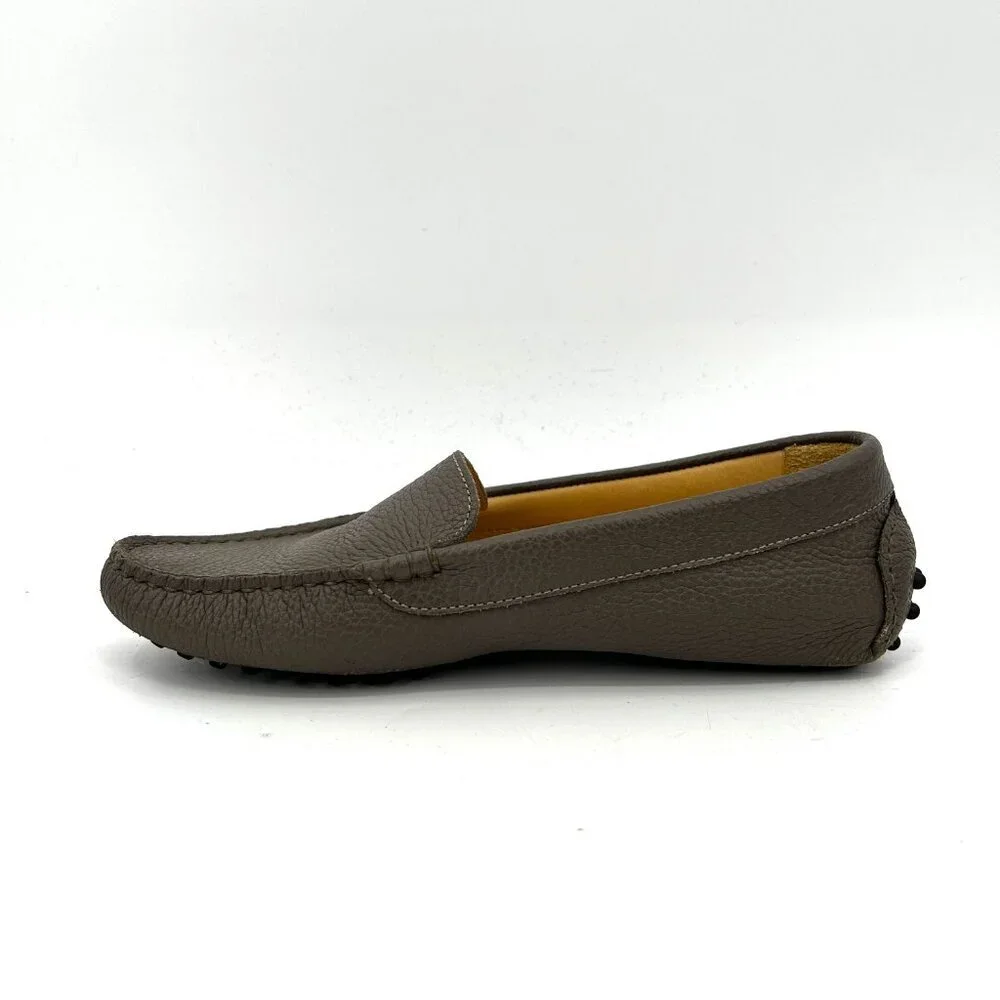 M. GEMI Women's Felize Taupe Gray Leather Driving Moccasin Loafer Shoes Size 5